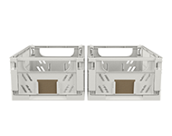 STORAGE BOX FOLDABLE 2PCS SET 17X12.5X7CM NAT