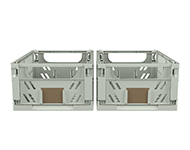 STORAGE BOX FOLD. 2PCS 17X12.5X7CM MINT GREEN
