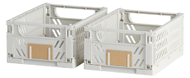 STORAGE BOX FOLD. 2PCS 17X12.5X7CM L. GREY
