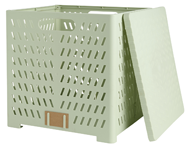 STORAGE BOX FOLD. W/ LID 30X28X30CM MINT GREEN