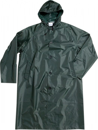 Mens R/R Raincoat/Hood & Drawstring 18 Thickness Bottle Green