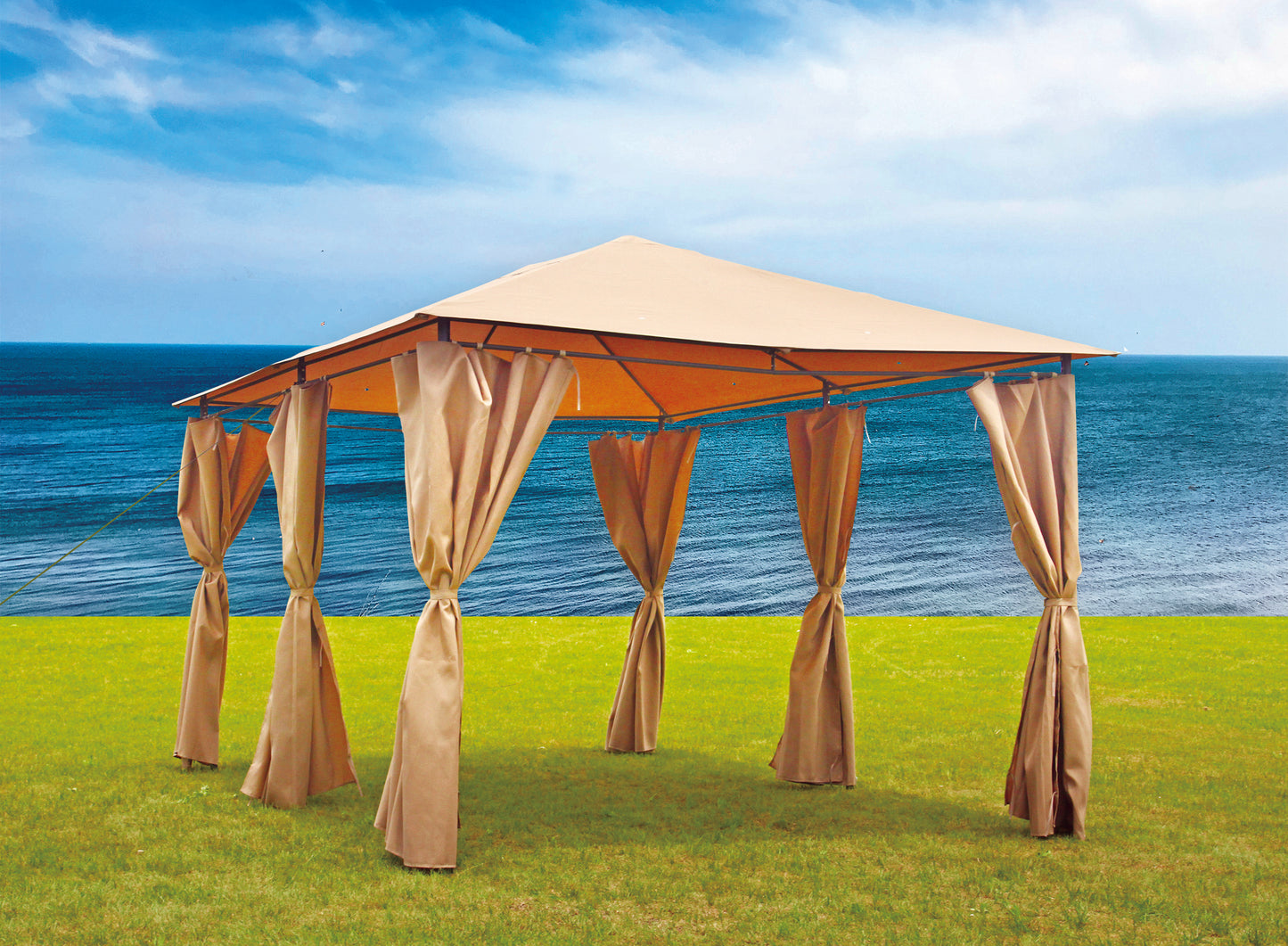3X4M GARDEN PAVILLION W/SIDE WALL