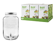 GLASS STORAGE JAR W/TAP 4L