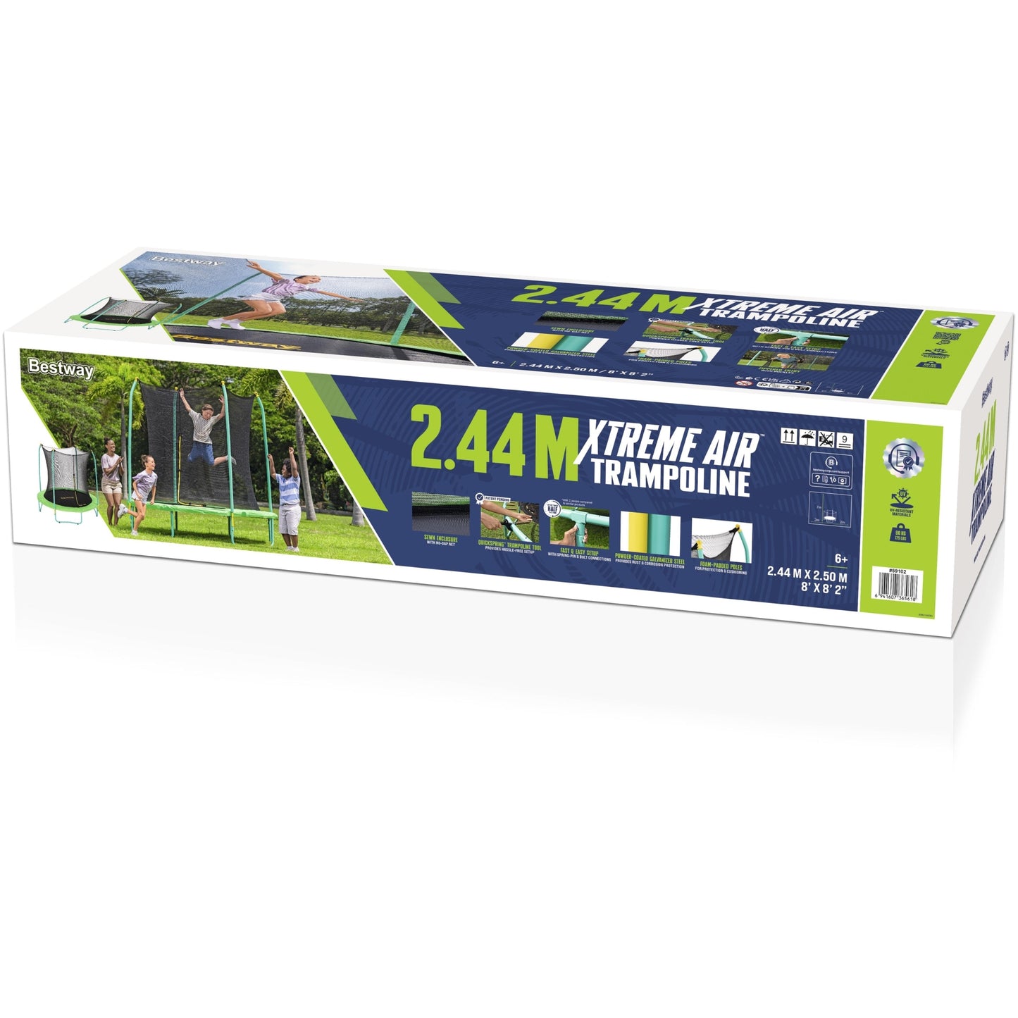8' x 8'2"/2.44m x 2.50m Xtreme Air Trampoline