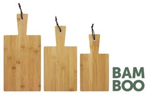 3PCS CUTTING BOARD BAMBOO W/STRING