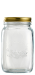 GLASS STORAGE JAR 1L W/LID