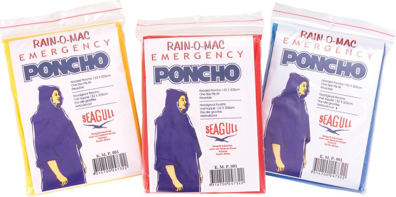 E/PONCHO 240 PER BOX RED