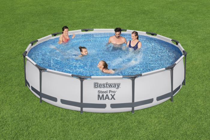 3.66X76CM STEEL PRO MAX FRAME POOL SET-GREY