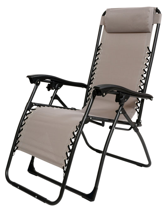 Textilene Garden Chair Relax W/Pillow Gray