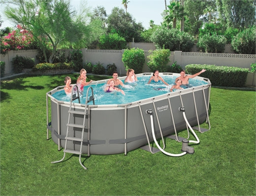 POWER STEEL OVAL POOL SET 5.49 X 2.74 X 1.22M