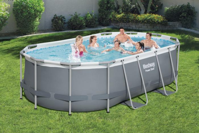 PowerSteel Oval Pool Set 7.25l x 4.27m x 2.5mx1.00m