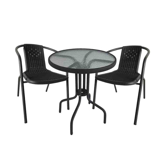 3Pc Bistro Set(1Xtble 60Cm+2Xbistro Chairs)